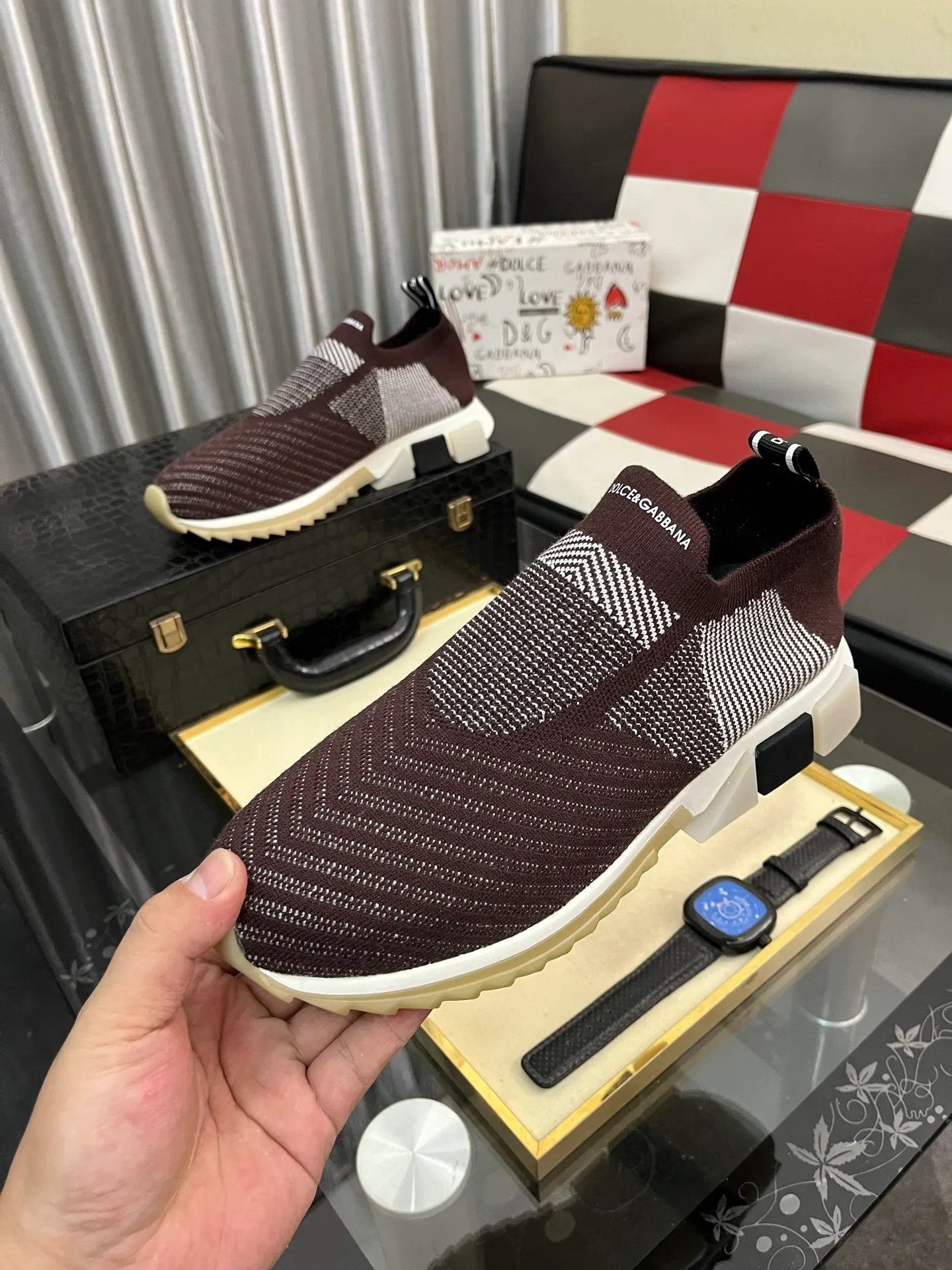 Men's men's shoes💰340⌚️⌚️【DG～】men's casual shoes 2022z cabinet simultaneous sale 🔶🔷🔜The upper is made of cowhide spliced fabric ➕Mesh lining, which is comfortable and breathable. The sole is: the original comfortable and wear-resistant outsole, ⚠️The real thing📱Photographed🎬The real thing is better📢📢📢Size: 35-46